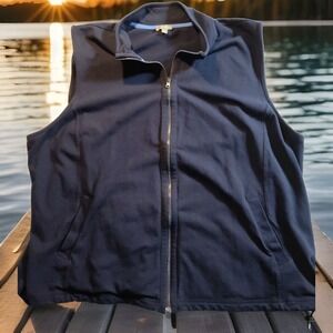 ☆Talbots Sleeveless Vest Unisex Navy Blue Full‎ Zip 3X 1266